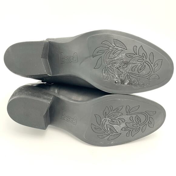 Womens 11M Black Vegan Faux Leather BOC Born Grover Ankle Booties Low Heel NEW - Picture 7 of 10